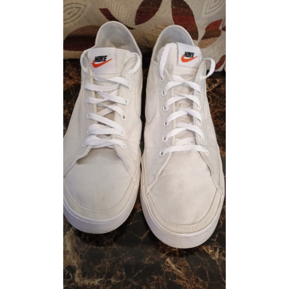 Preowned Men's Canvas Nike Court Legacy Sneakers - Size 11.5 / White & Black